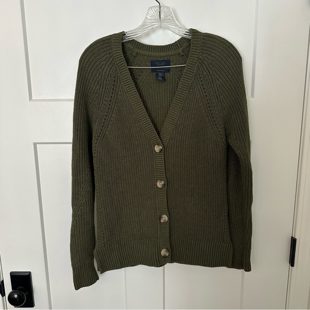 Rachel Roy green button cardigan size XS